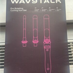 Wavytalk Pink Pro Rotating Curling Iron Set